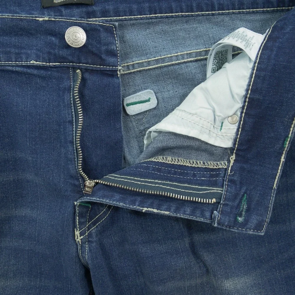 True Religion Jeans Mens 36 Blue Ricky Relax Slim Mid Rise Zip Fly